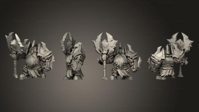 Military figurines (Dark Dwarven Raiders Warlord, STKW_4854) 3D models for cnc