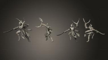 Military figurines Dark Elf female cultist 3d model