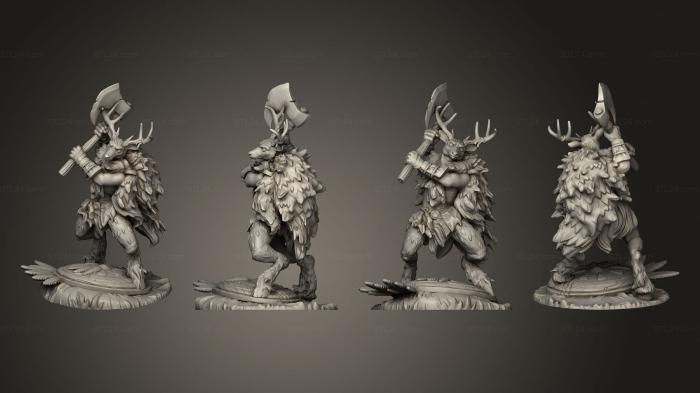 Military figurines (Deer Folk Axe Attack, STKW_5035) 3D models for cnc