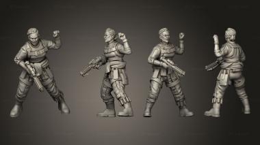 Military figurines defector commando pose 4 3d model