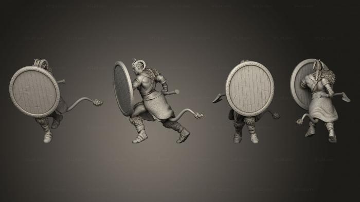 Military figurines (Devil Folk Barbarian Defending, STKW_5140) 3D models for cnc