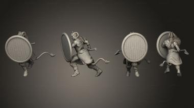 Military figurines Devil Folk Barbarian Defending 3d model