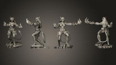 Military figurines Devilkin Female Fire Magic 2 Variations 3d model