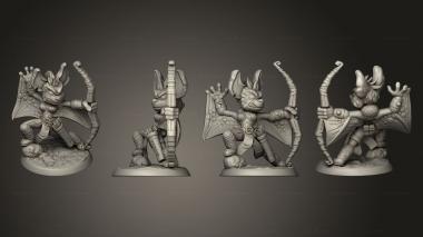 Military figurines Dice Heads Bat Archer 3d model