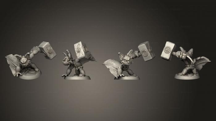 Military figurines (Dice Heads Bat Barbarian, STKW_5158) 3D models for cnc