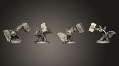 Military figurines Dice Heads Bat Barbarian 3d model