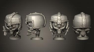 Military figurines Dice Heads Dwarf Mikelson 3d model