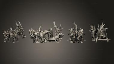 Military figurines dire elf chariot single piece 3d model