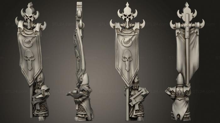 Military figurines (dire elf crossbow banner 1 skull, STKW_5185) 3D models for cnc