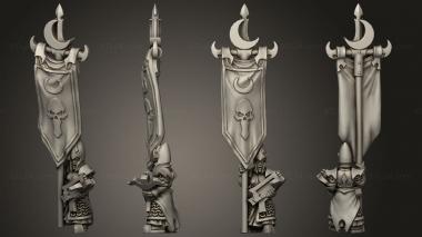 Military figurines dire elf crossbow banner 2 skull 3d model