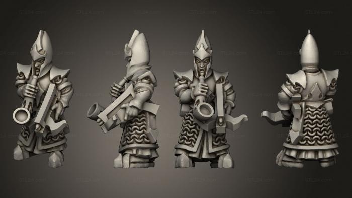 Military figurines (dire elf crossbow musician 1, STKW_5190) 3D models for cnc