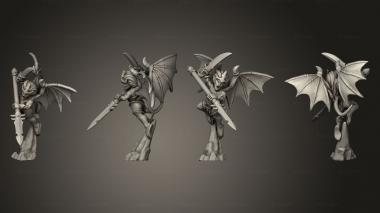 Military figurines dire elf harpy 02 3d model