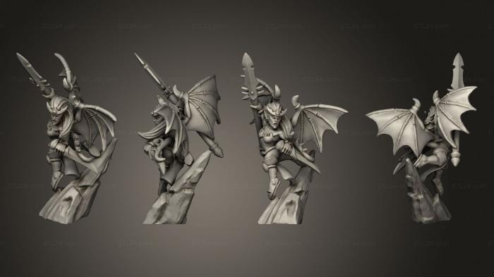 Military figurines (dire elf harpy 03, STKW_5208) 3D models for cnc