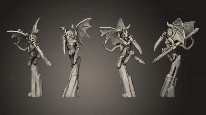 Military figurines (dire elf harpy 04, STKW_5209) 3D models for cnc