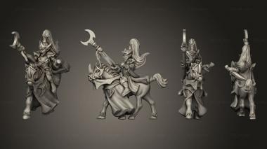 Military figurines dire elf sorceress on horse 3d model