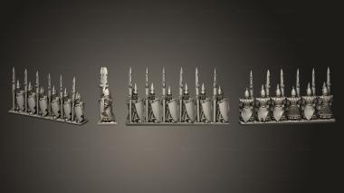Military figurines dire elf spears 5 3d model