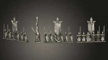 Military figurines dire elf spears c 2 blank banner 3d model