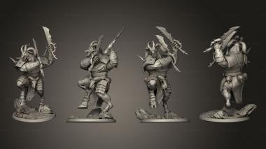 Military figurines double blade base 3d model