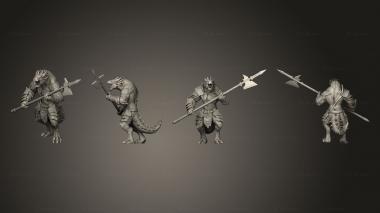 Military figurines Dragonborn Halberd 3d model