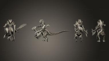 Military figurines Dragonborn Raptor Rider Axe Large 3d model
