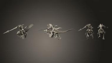Military figurines Dragonborn Raptor Rider Lance Large 3d model