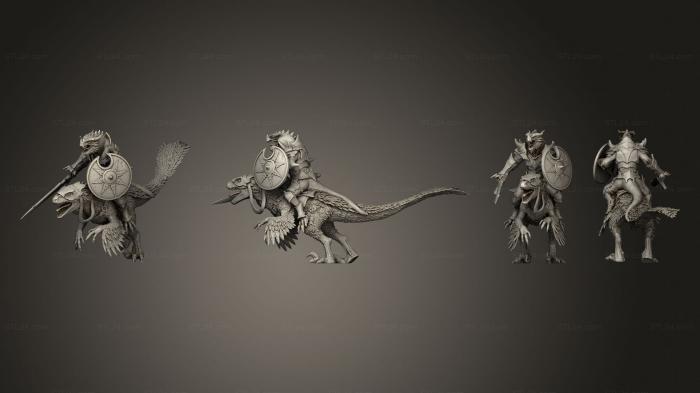 Military figurines (Dragonborn Raptor Rider Large, STKW_5301) 3D models for cnc