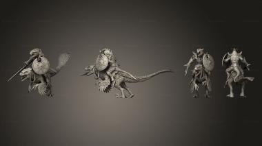 Military figurines Dragonborn Raptor Rider Large 3d model