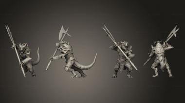 Military figurines Dragonborn Warrior Attack 3d model