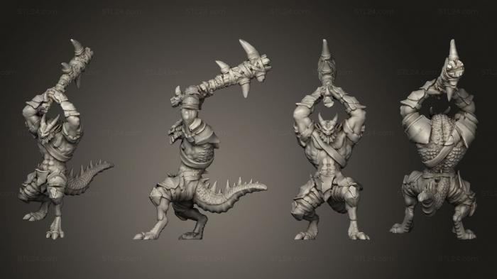 Military figurines (Dragonborn Warrior Club Large, STKW_5309) 3D models for cnc