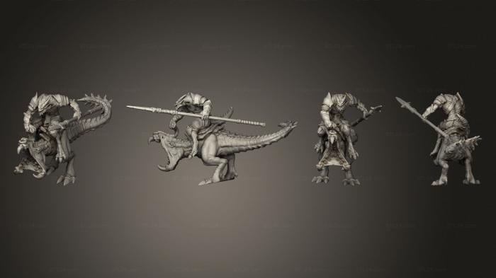 Military figurines (Dragonborn Warrior Spear Rider Large, STKW_5310) 3D models for cnc