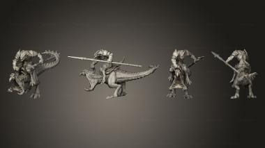 Military figurines Dragonborn Warrior Spear Rider Large 3d model