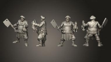 Military figurines Drunk Cook Chicken 3d model