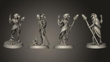 Military figurines dryad crystal witch 3d model