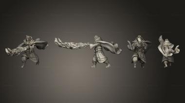 Military figurines Dungeon Wizard Adventurer Fire Magic 3d model