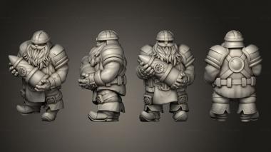 Military figurines Dwarf Ammo Guy v 1 3d model