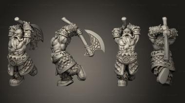 Military figurines Dwarf Army Axe Thrower 3d model