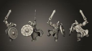 Military figurines Dwarf Army Sword Shield 3d model