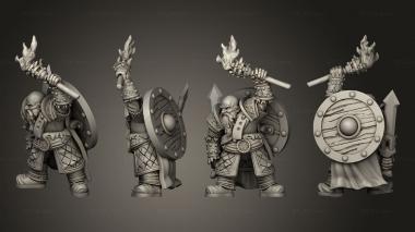 Military figurines Dwarf Army Torch Sword 3d model