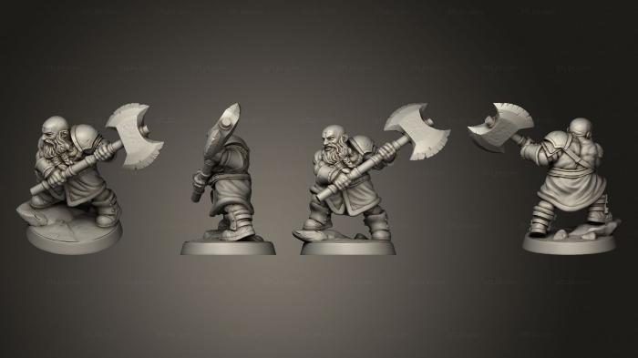 Military figurines (Dwarf Barbarian   Great Axe, STKW_5482) 3D models for cnc