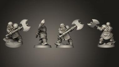 Military figurines Dwarf Barbarian   Great Axe 3d model