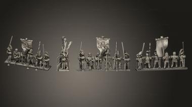 Military figurines Dwarf Bihander Command 3d model