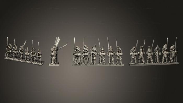 Military figurines (Dwarf Bihander Strip 1, STKW_5488) 3D models for cnc