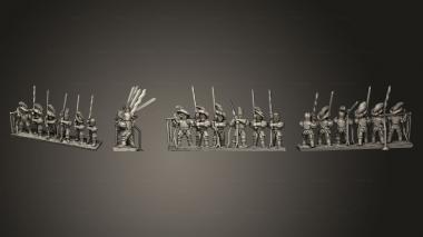 Military figurines Dwarf Bihander Strip 3 3d model