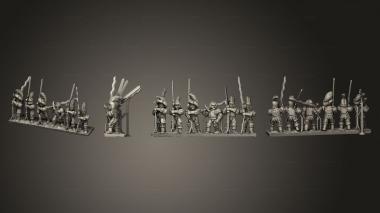 Military figurines Dwarf Bihander Strip 4 3d model