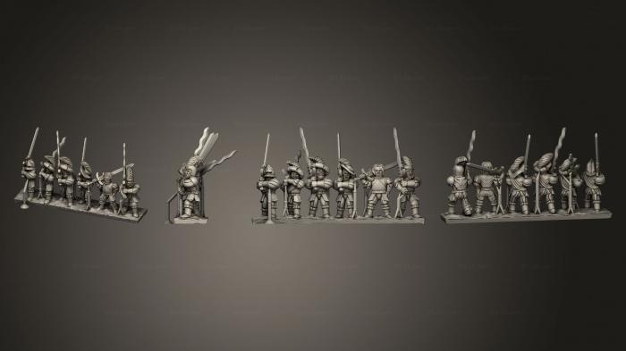Military figurines (Dwarf Bihander Strip 5, STKW_5492) 3D models for cnc