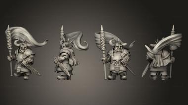 Military figurines Dwarf Commander 3 3d model