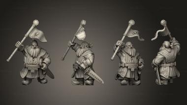 Military figurines Dwarf Commander v 1 3d model