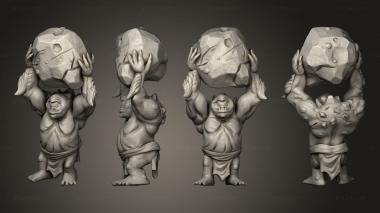 Military figurines Dwarf Cyclops Rock 3d model