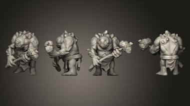 Military figurines Dwarf Cyclops Stone Hammer 3d model