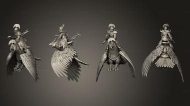 Military figurines Dwarf Elf Eagle Rider B 3d model